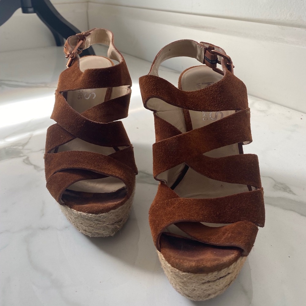 Kors. Michael Kors brown suede wedges